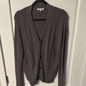 Madewell Gray Cardigan Sweater V-Neck Lightweight